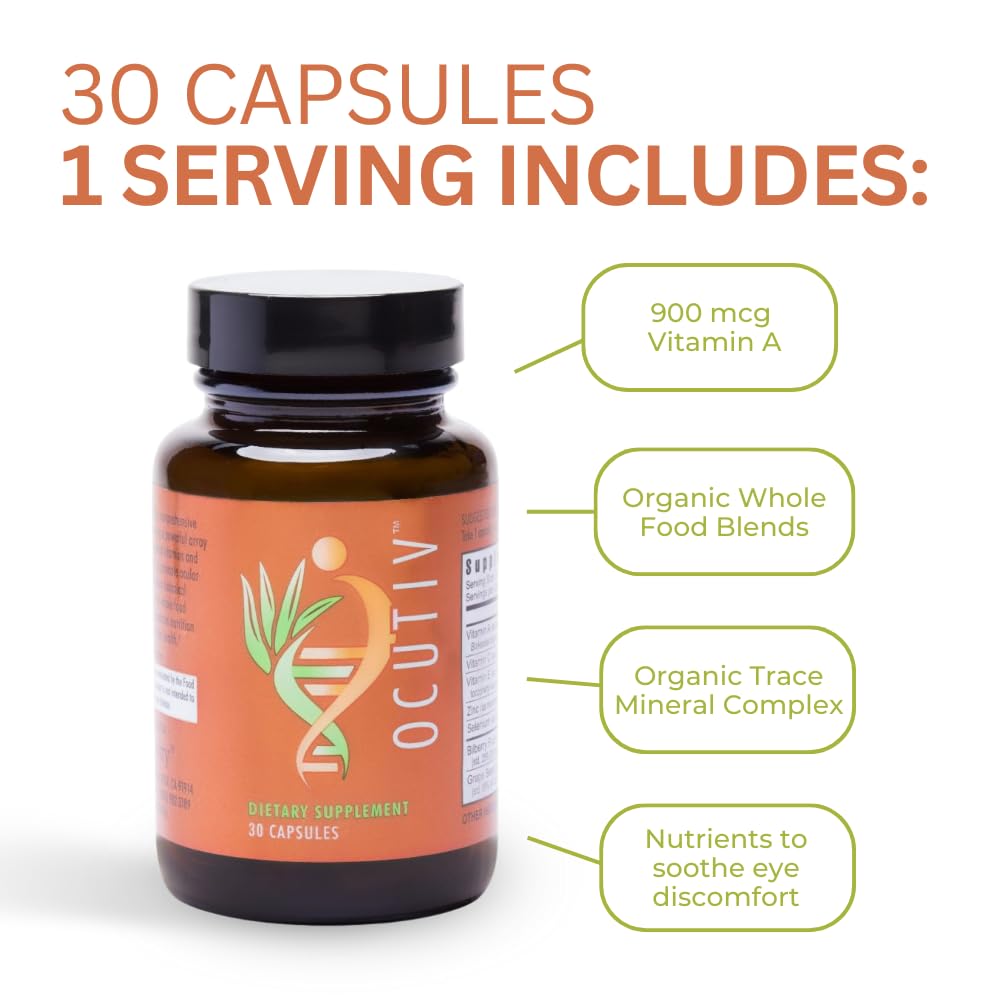 Youngevity Ocutiv Complément Alimentaire pour les Yeux capsules sur une surface