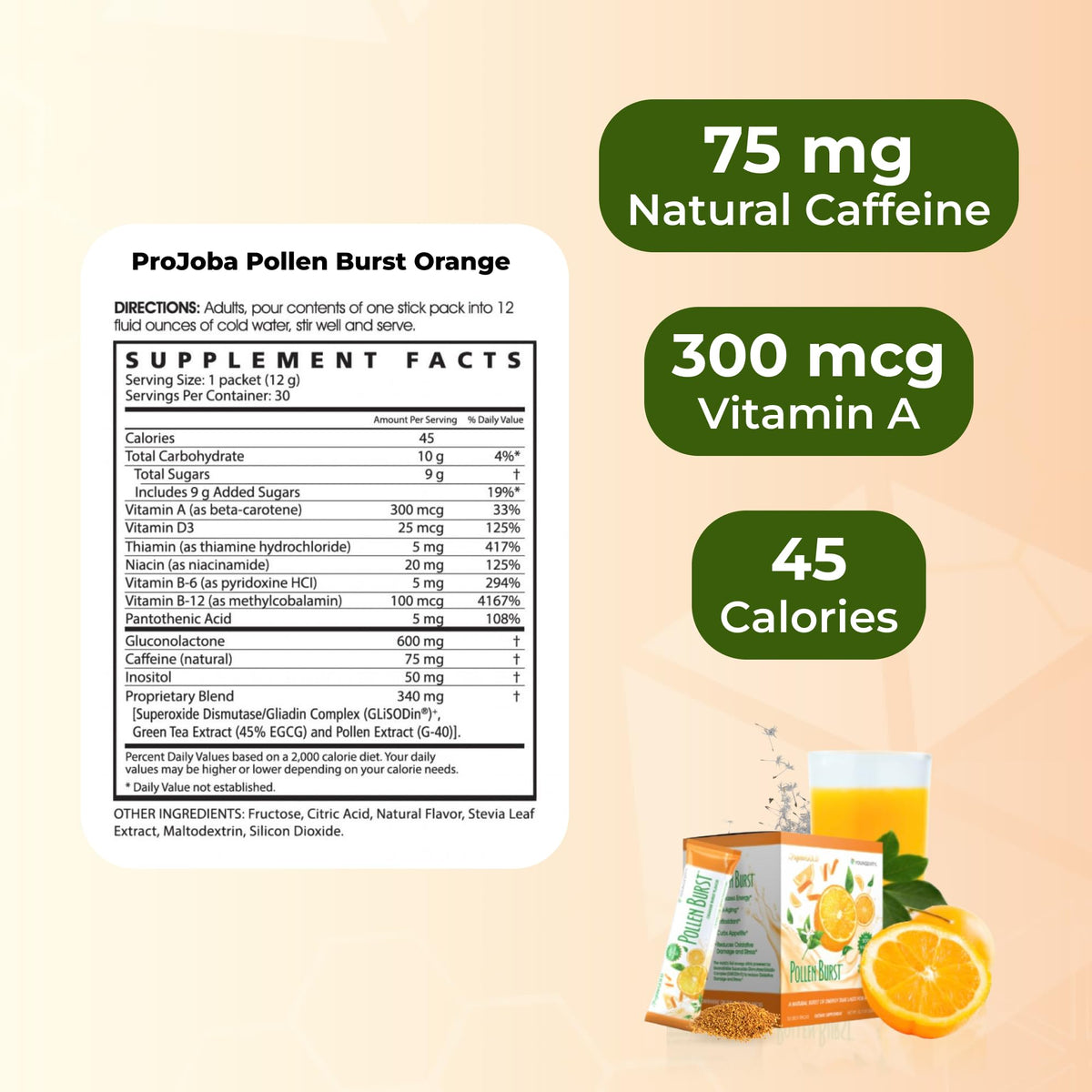 Youngevity Pollen Burst sachet ouvert avec poudre