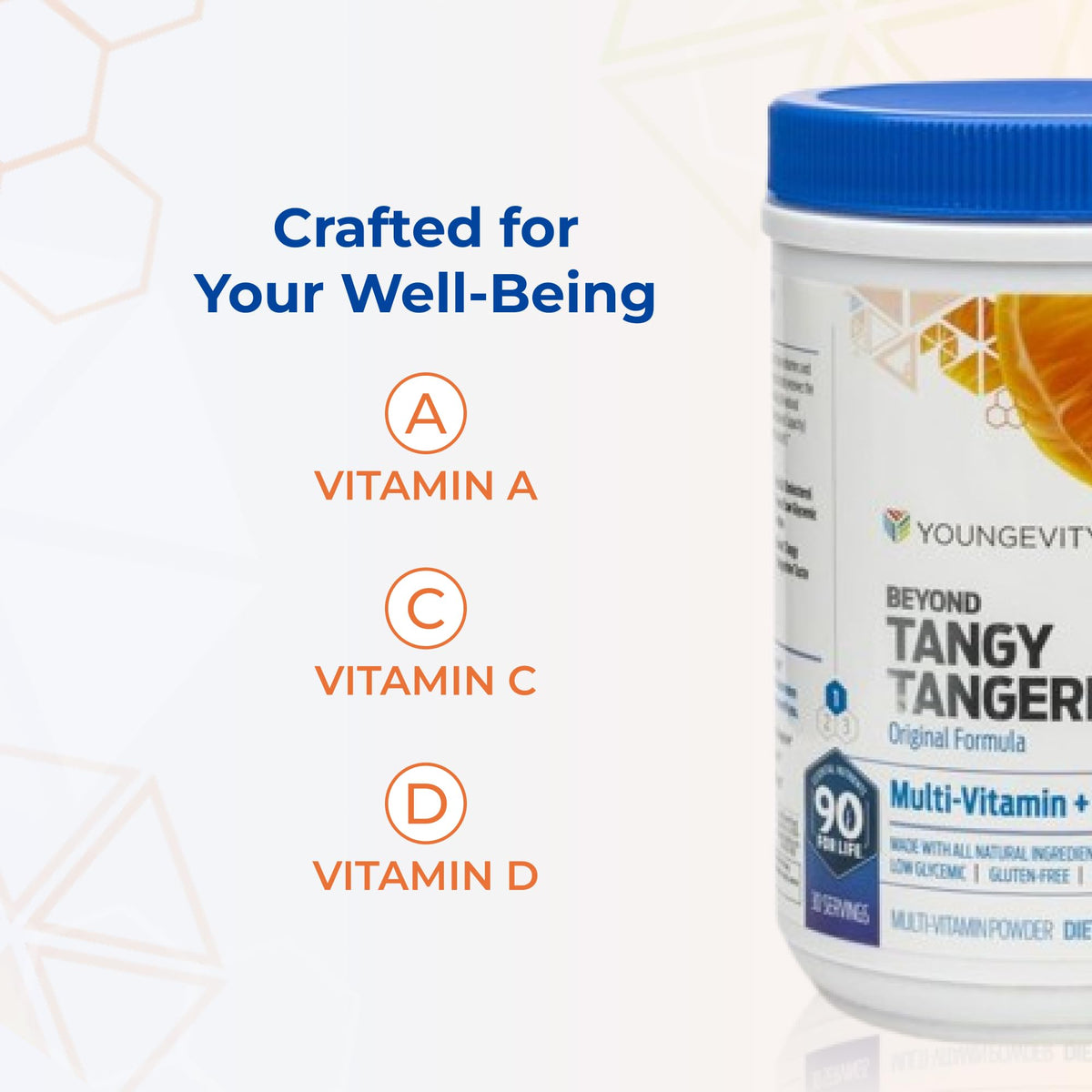 Youngevity Poudre de Minéraux Vitamines 420 g, présentation sur une table