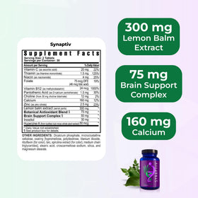 Youngevity Synaptiv 12-en-1 Soutien Cognitif 60 Comprimés sur un fond neutre