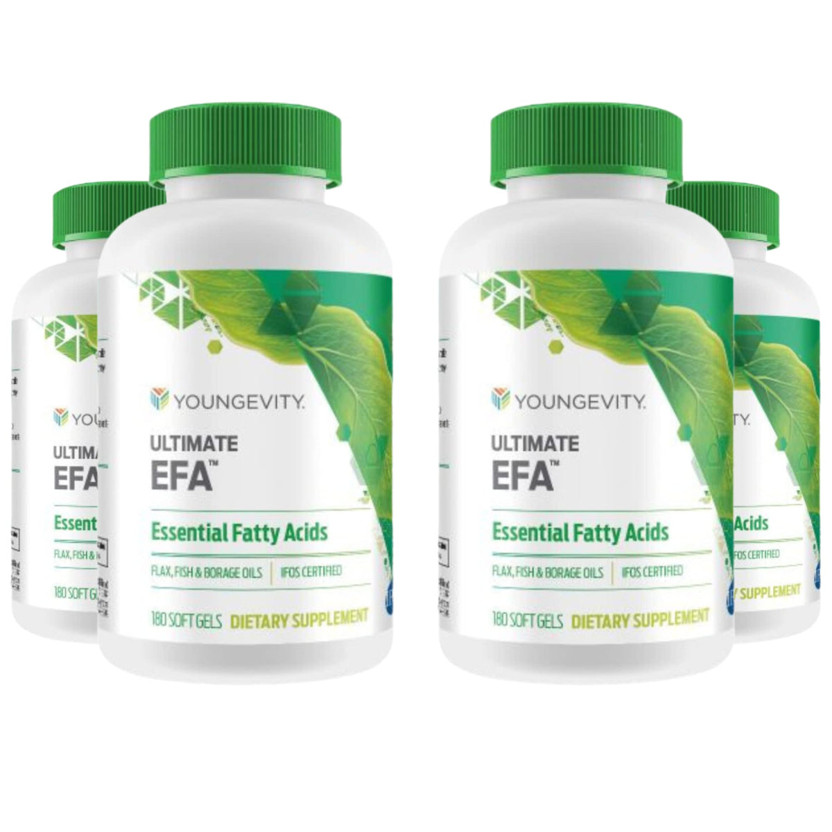 Youngevity Ultimate EFA Omega 3 6 9 Gélules, vue de l'arrière avec étiquette