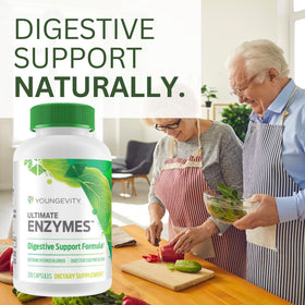 Youngevity Ultimate Enzymes capsules ouvertes sur une table