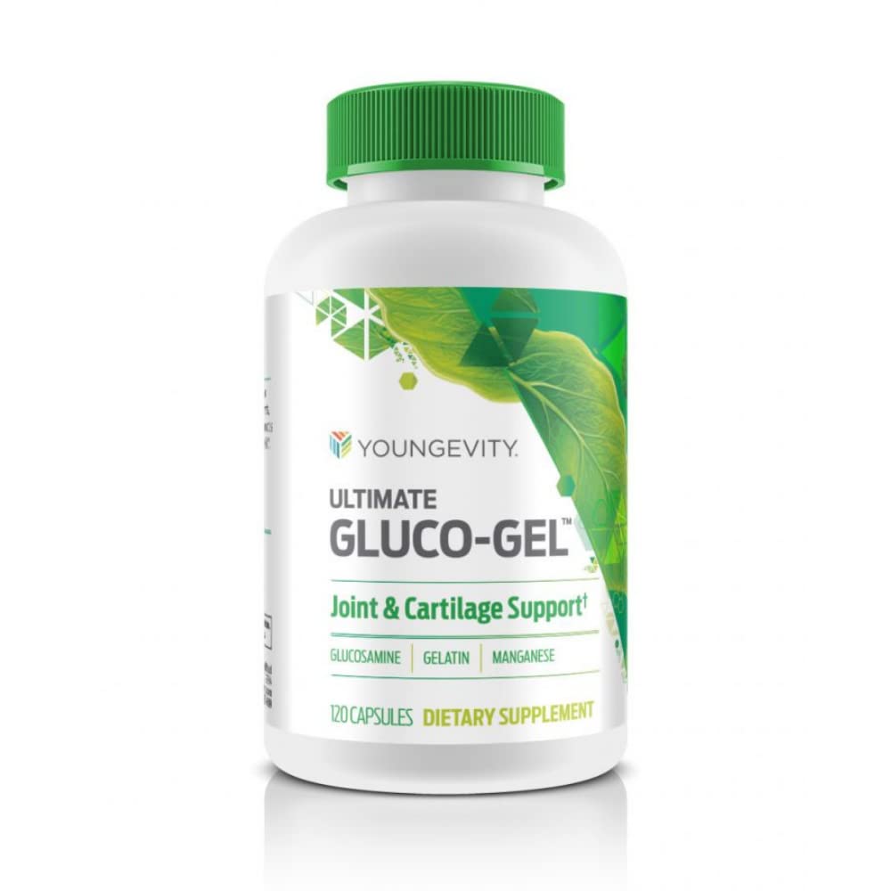 Youngevity Ultimate Gluco-Gel 120 capsules avec étiquette visible