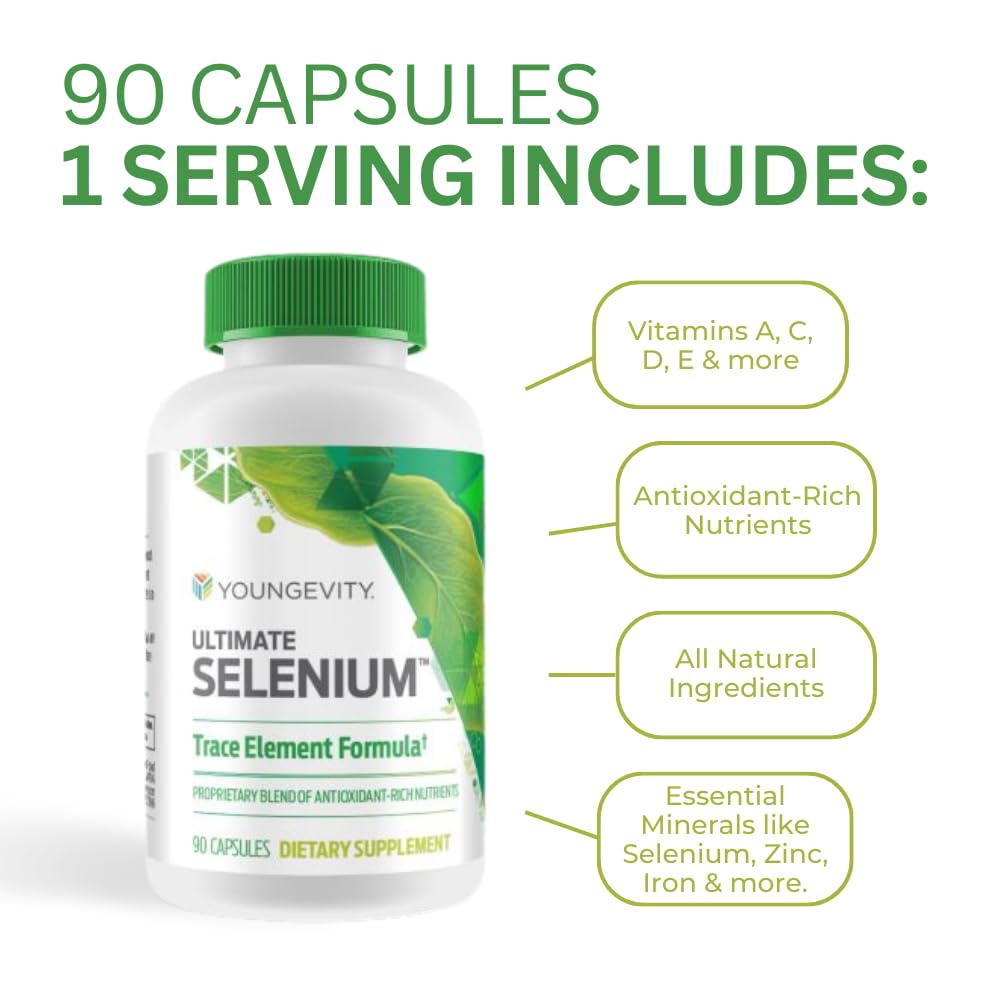 Youngevity Ultimate Selenium capsules avec un verre d'eau