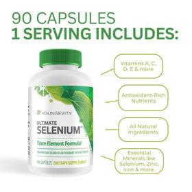 Youngevity Ultimate Selenium capsules avec un verre d'eau