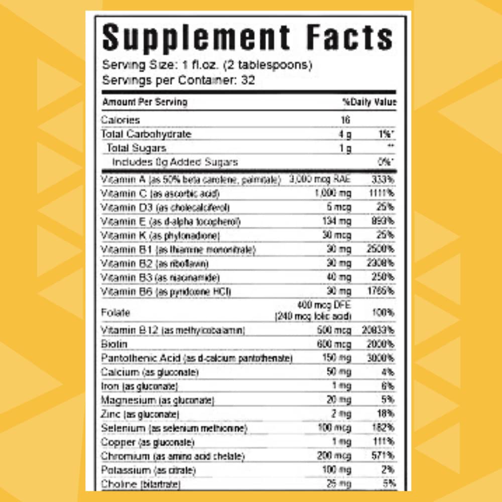 Youngevity Ultimate Tangy Tangerine 32 Oz étiquette avec ingrédients