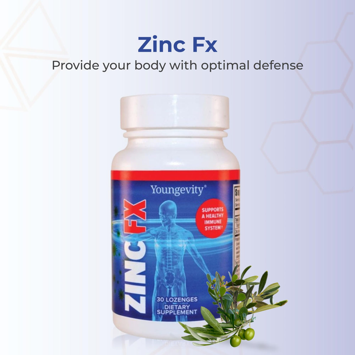 Youngevity Zinc FX pastilles à mâcher vue de côté