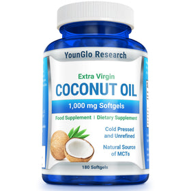 YounGlo Research huile de coco 1000 mg boîtes de 180 capsules végétales