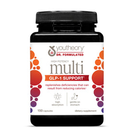 Youtheory 150 capsules végétariennes de multivitamines vue de face