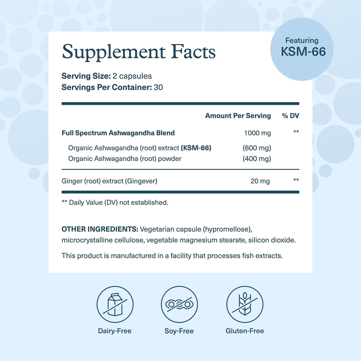 Youtheory Ashwagandha 1 000 mg gélules végétariennes arrière