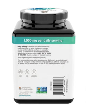 Youtheory Ashwagandha 1000mg KSM-66 ingredients list