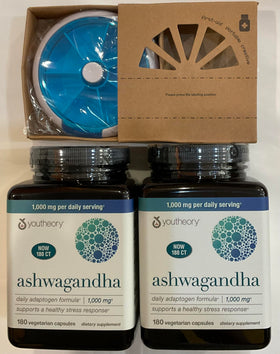 Youtheory Ashwagandha 1000mg KSM-66, vue de face.