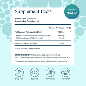 Youtheory Ashwagandha 90 capsules végétariennes