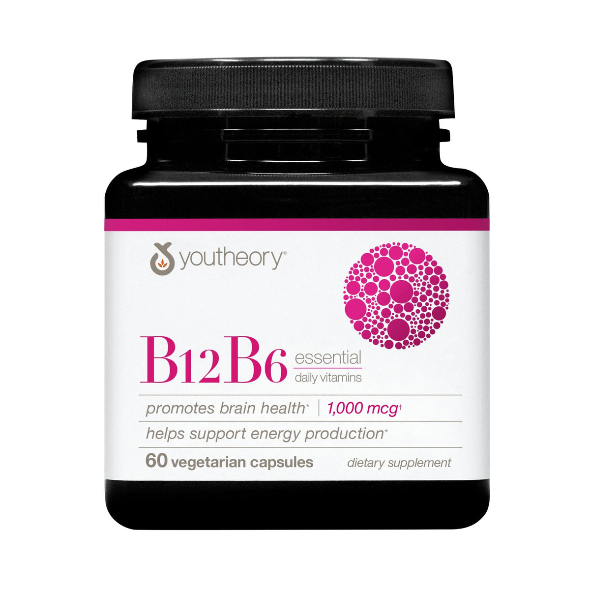 Youtheory B12B6 60 capsules végétariennes en boîte