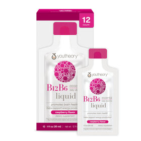 Youtheory B12B6 Liquide Framboise 12 sachets en boîte