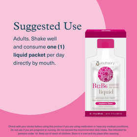 Youtheory B12B6 Liquide Framboise avec un verre d'eau