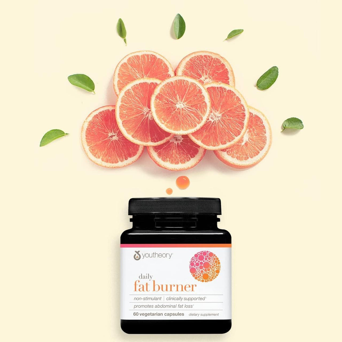 Youtheory Brûleur de Graisse 60 Capsules sur une table en bois