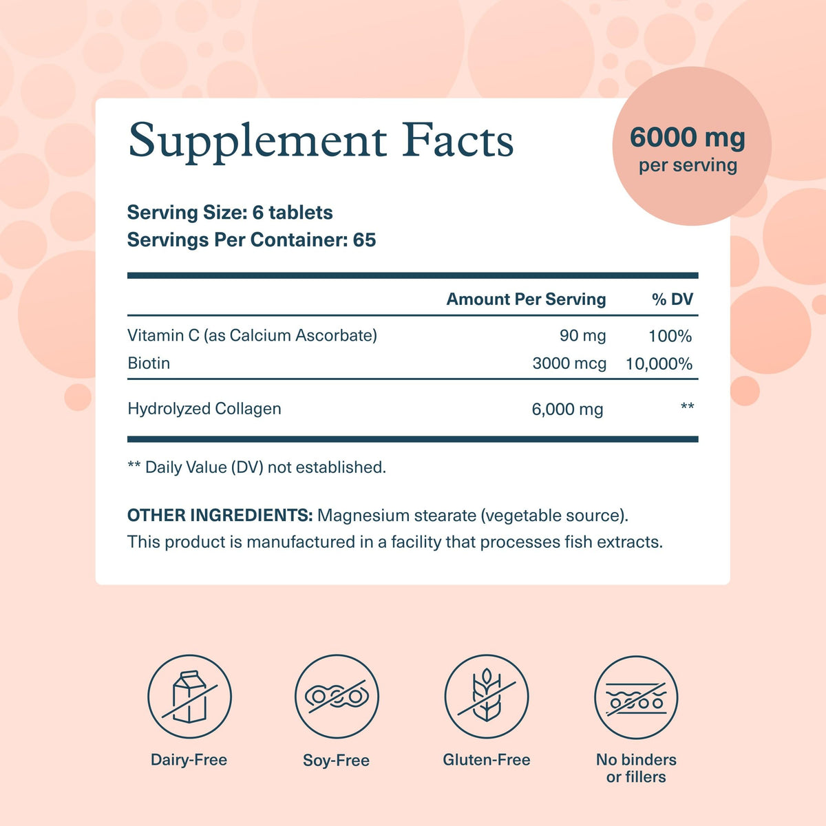 Youtheory Collagène + Biotine 390 comprimés avec étiquette