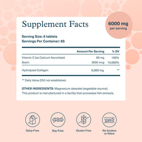 Youtheory Collagène + Biotine 390 comprimés avec étiquette