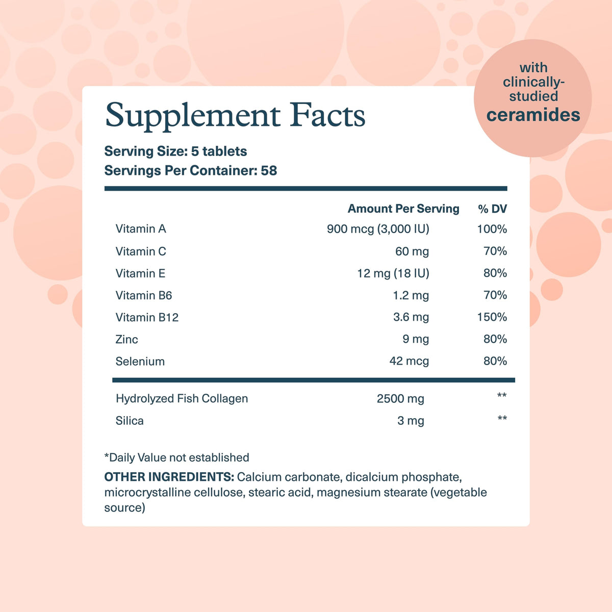 Youtheory Collagène Marin 2500 mg comprimés avec étiquette