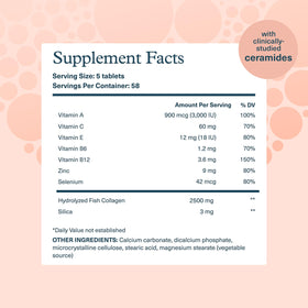 Youtheory Collagène Marin 2500 mg comprimés avec étiquette