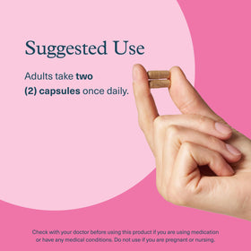 Youtheory Confort PMS 60 capsules végétariennes affichant la composition