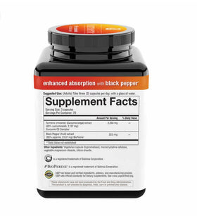 Youtheory Curcuma capsules avec étiquette et dosage