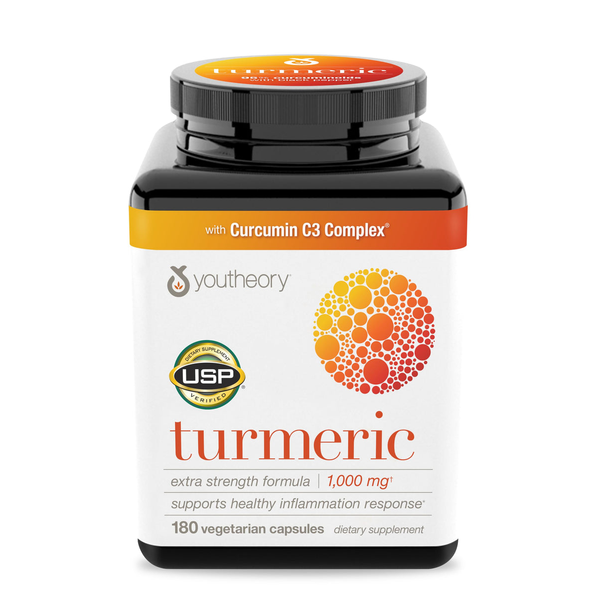 Youtheory Curcuma Extra Fort 1 000 mg bouteille vue avant