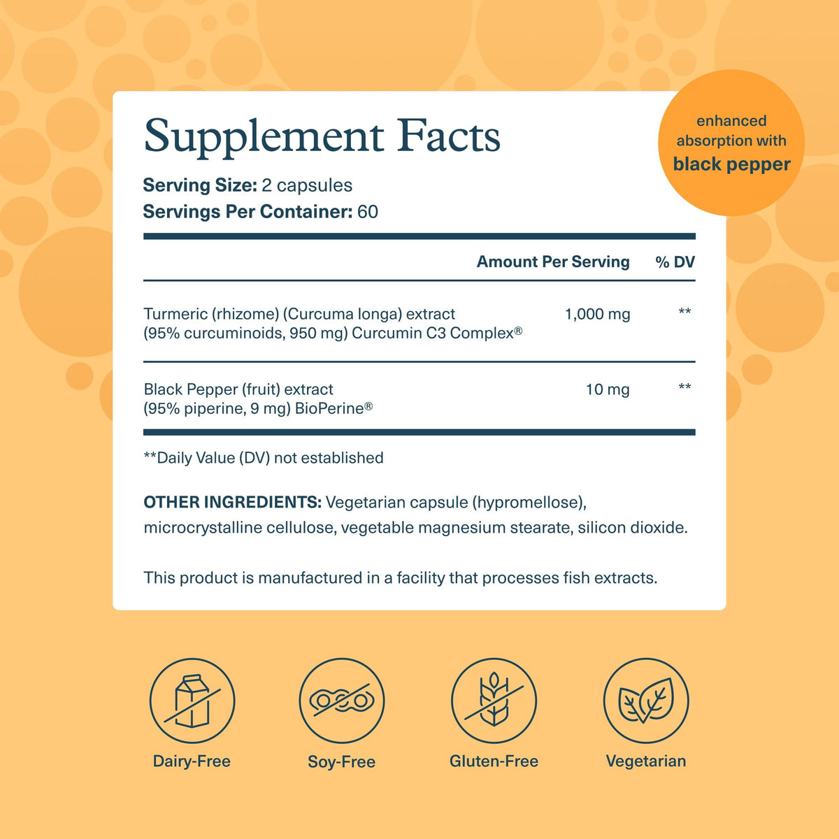 Youtheory Curcuma Extra Fort 1 000 mg côté de l'emballage