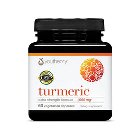 Youtheory Curcuma Extra Fort 1000 mg capsules végétariennes vue de face
