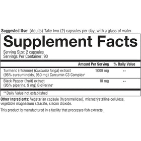 Youtheory Curcuma Extra Fort 1000 mg dos de l'emballage