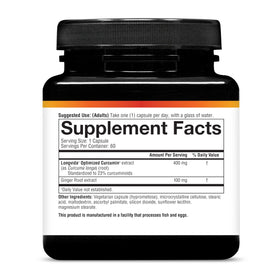 Youtheory Curcuma Total Body 60 Capsules Végétariennes - vue arrière