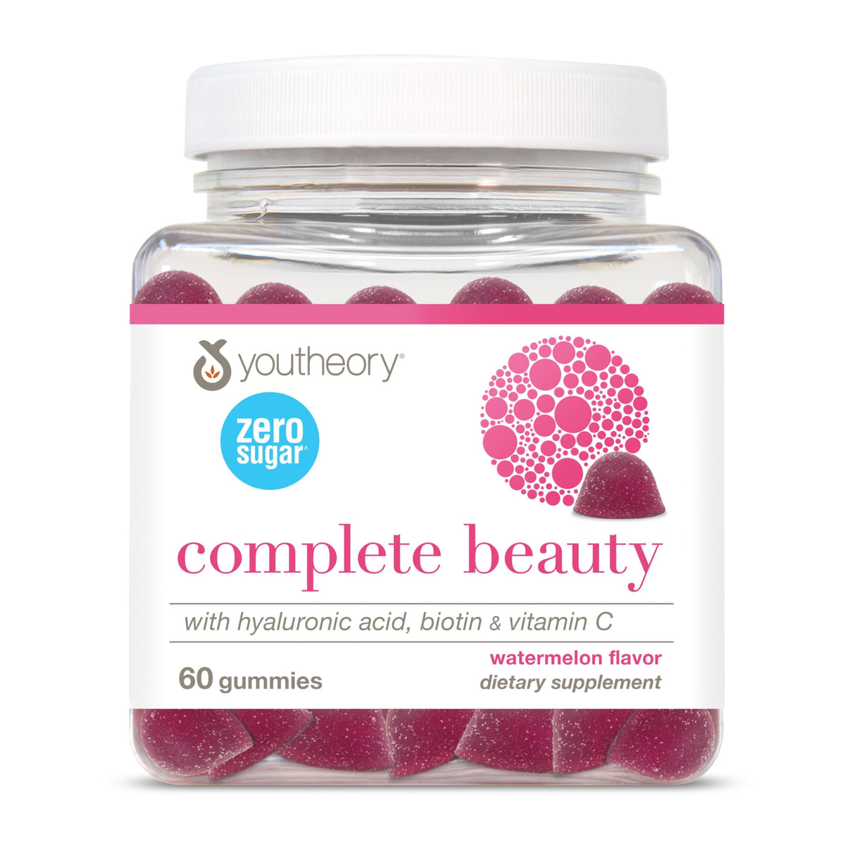 Youtheory Gummies Beauté 60 Gummies vue de face