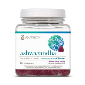 Youtheory Gummy Ashwagandha 60 Gummies aux Baies, vue de face