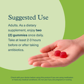 Youtheory Gummy Probiotique Framboise 90 Gummies avec étiquette visible