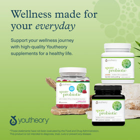 Youtheory Gummy Probiotique Framboise 90 Gummies dans un environnement naturel