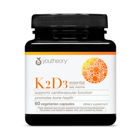 Youtheory K2D3 60 capsules végétariennes, vue de face