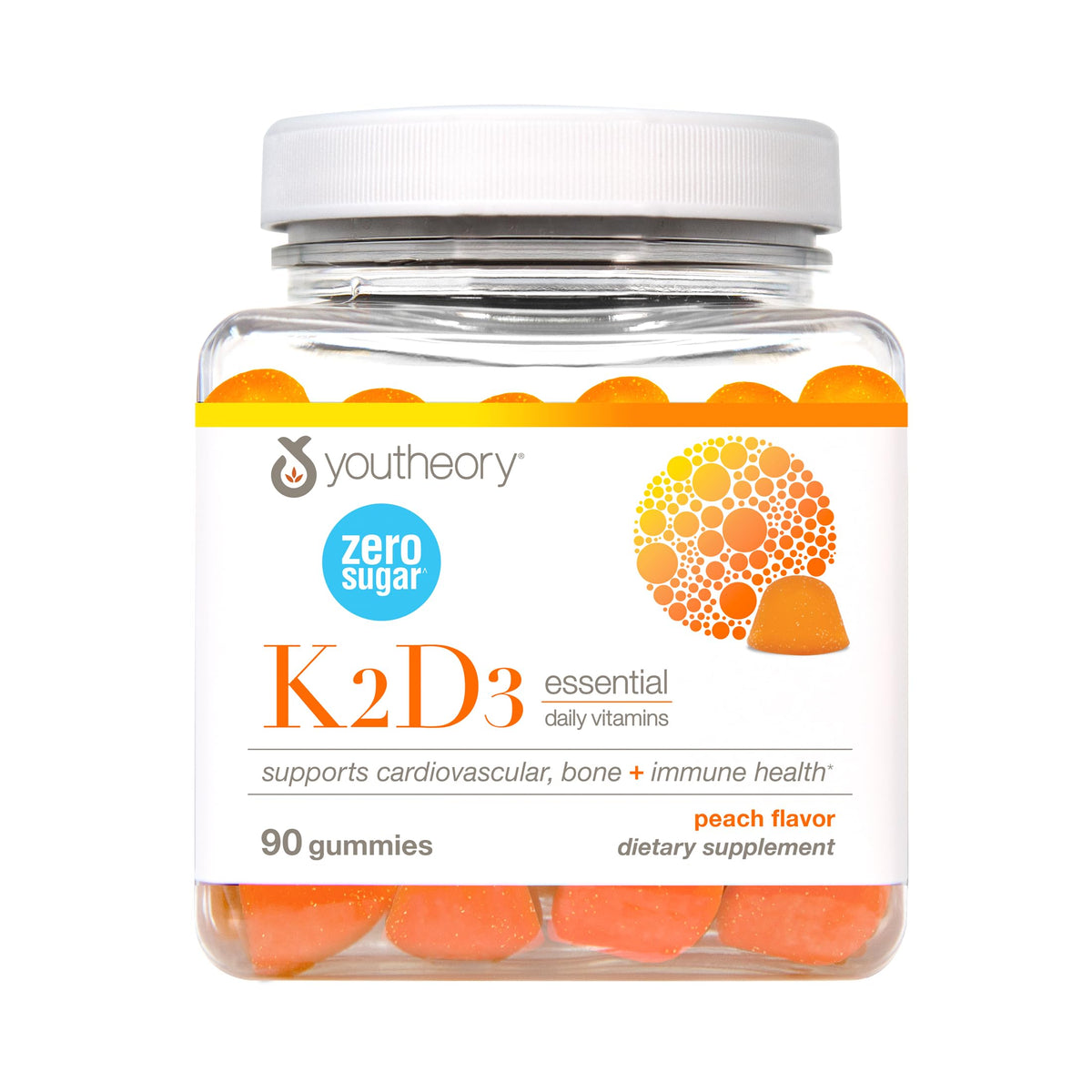 Youtheory K2D3 90 capsules végétariennes vue avant