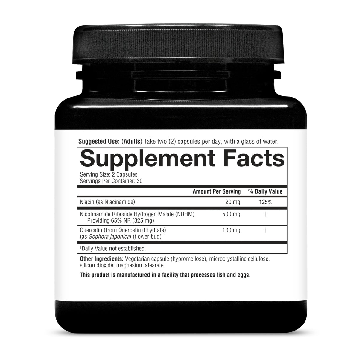 Youtheory Longevity NR capsules avec étiquette et informations