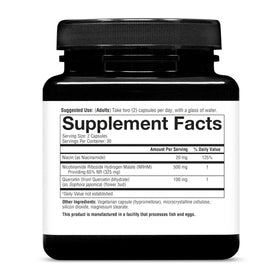 Youtheory Longevity NR capsules avec étiquette et informations