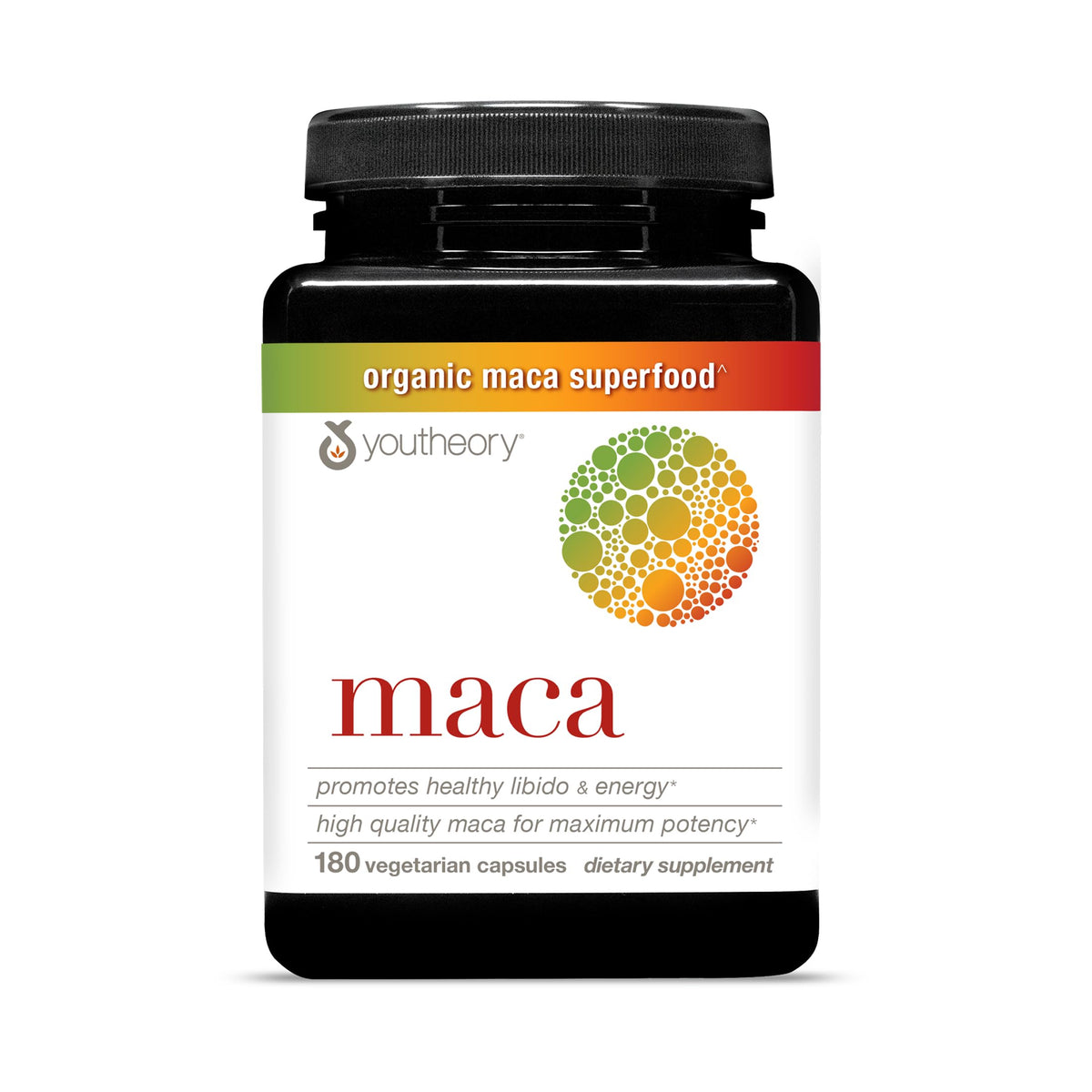 Youtheory Maca 180 capsules végétariennes en boîte