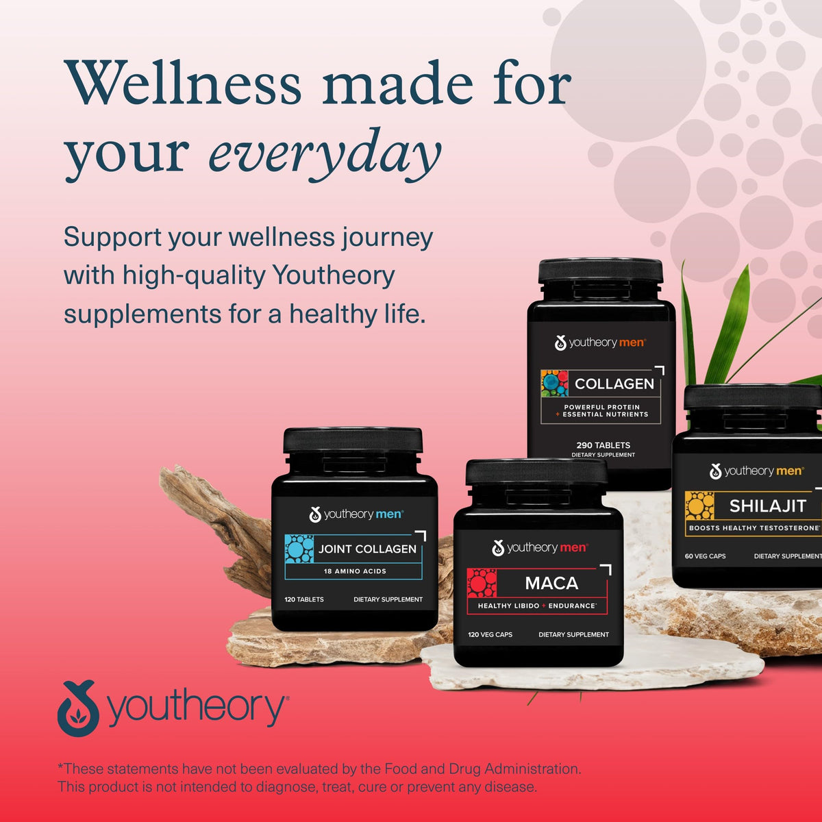 Youtheory Maca pour Hommes 120 capsules végétales, avec d'autres compléments