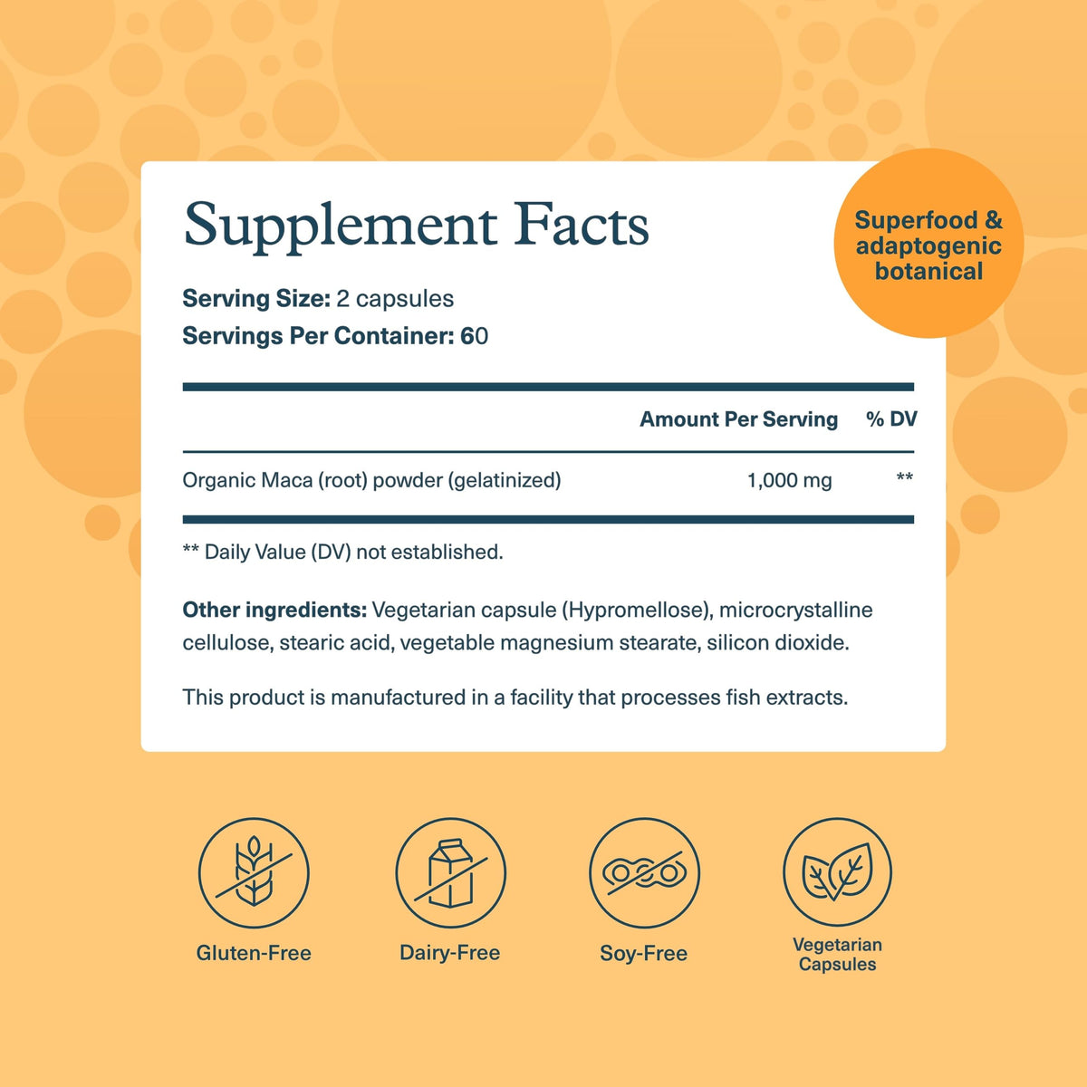 Youtheory Maca Racine, emballage et capsules