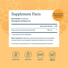 Youtheory Maca Racine, emballage et capsules