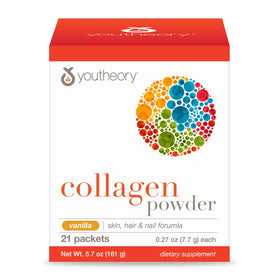 Youtheory Poudre de Collagène Vanille sachets en boîte