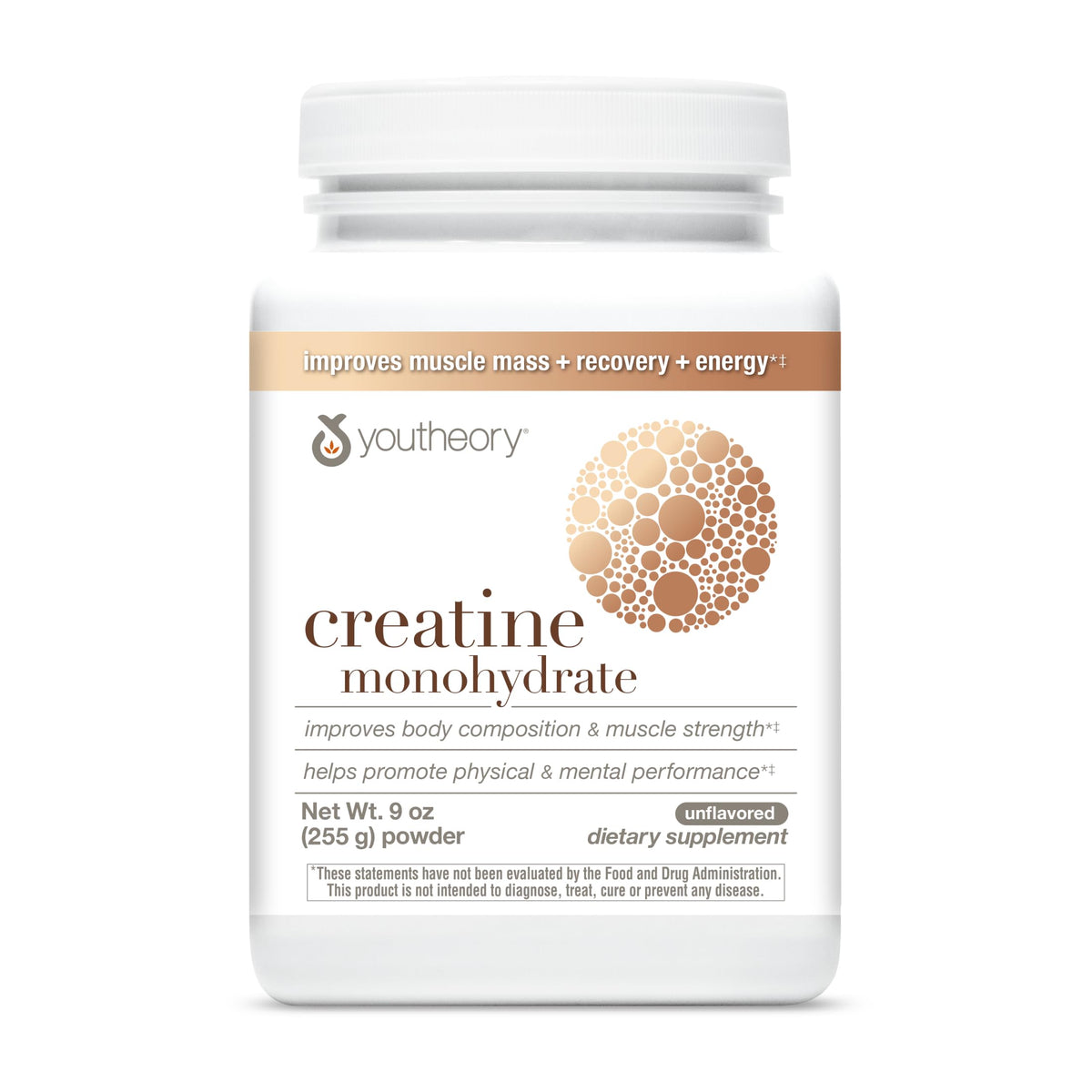 Youtheory Poudre de Créatine Monohydrate 349g vue avant