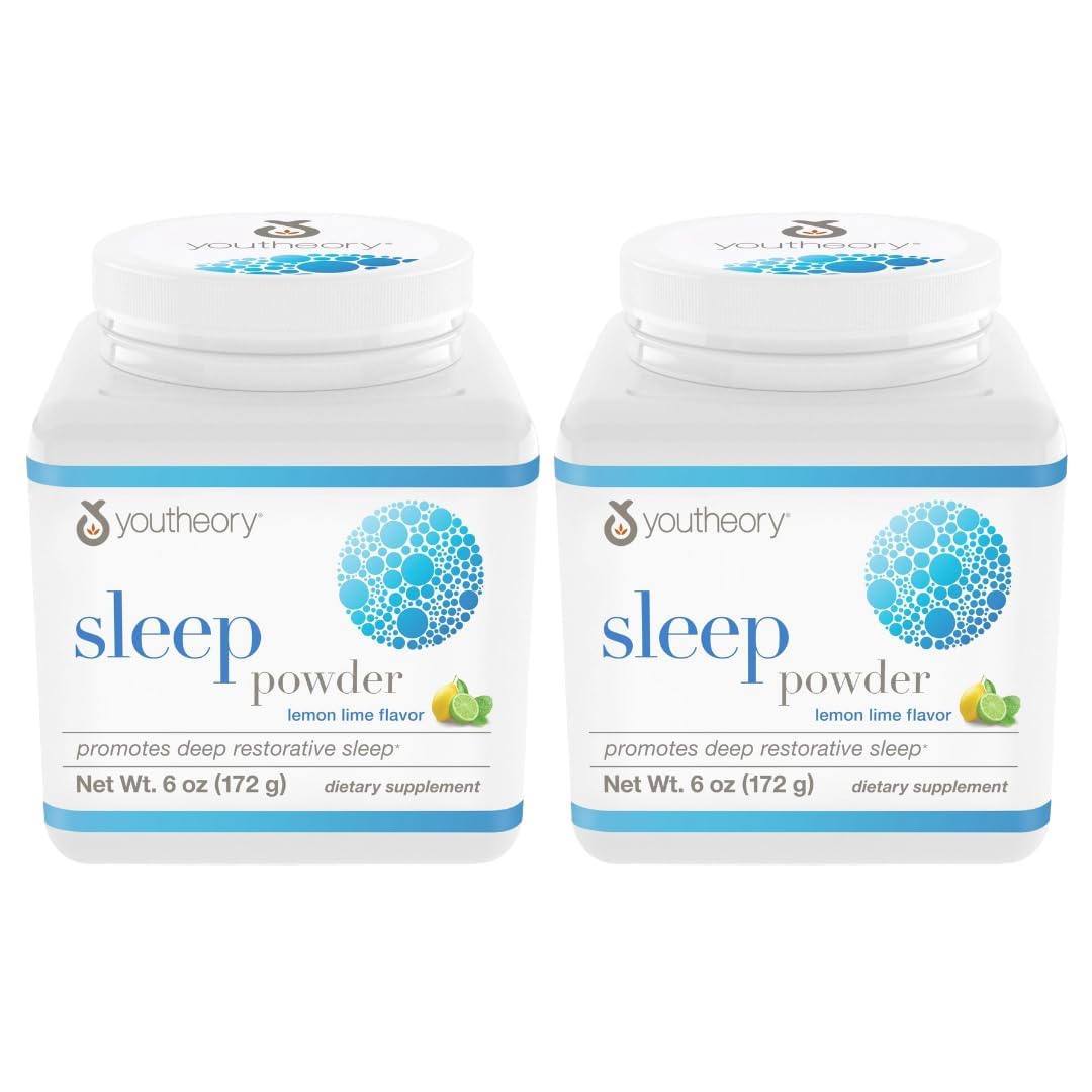 Youtheory Poudre de Sommeil 470g, vue avant avec arôme citron-lime