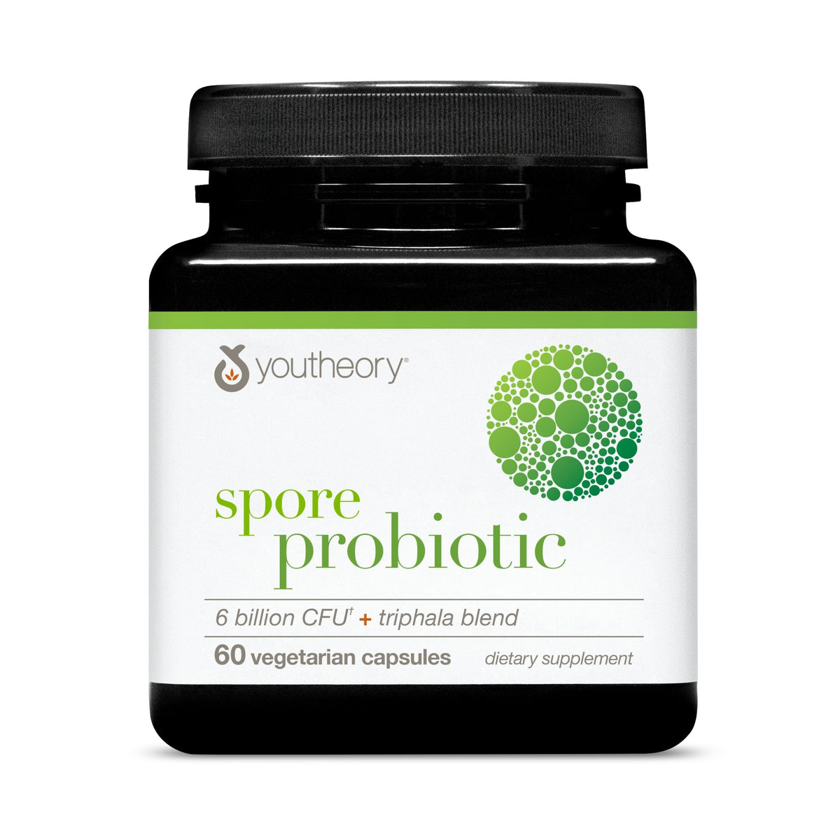 Youtheory Probiotique Spore 60 capsules végétariennes vue de face
