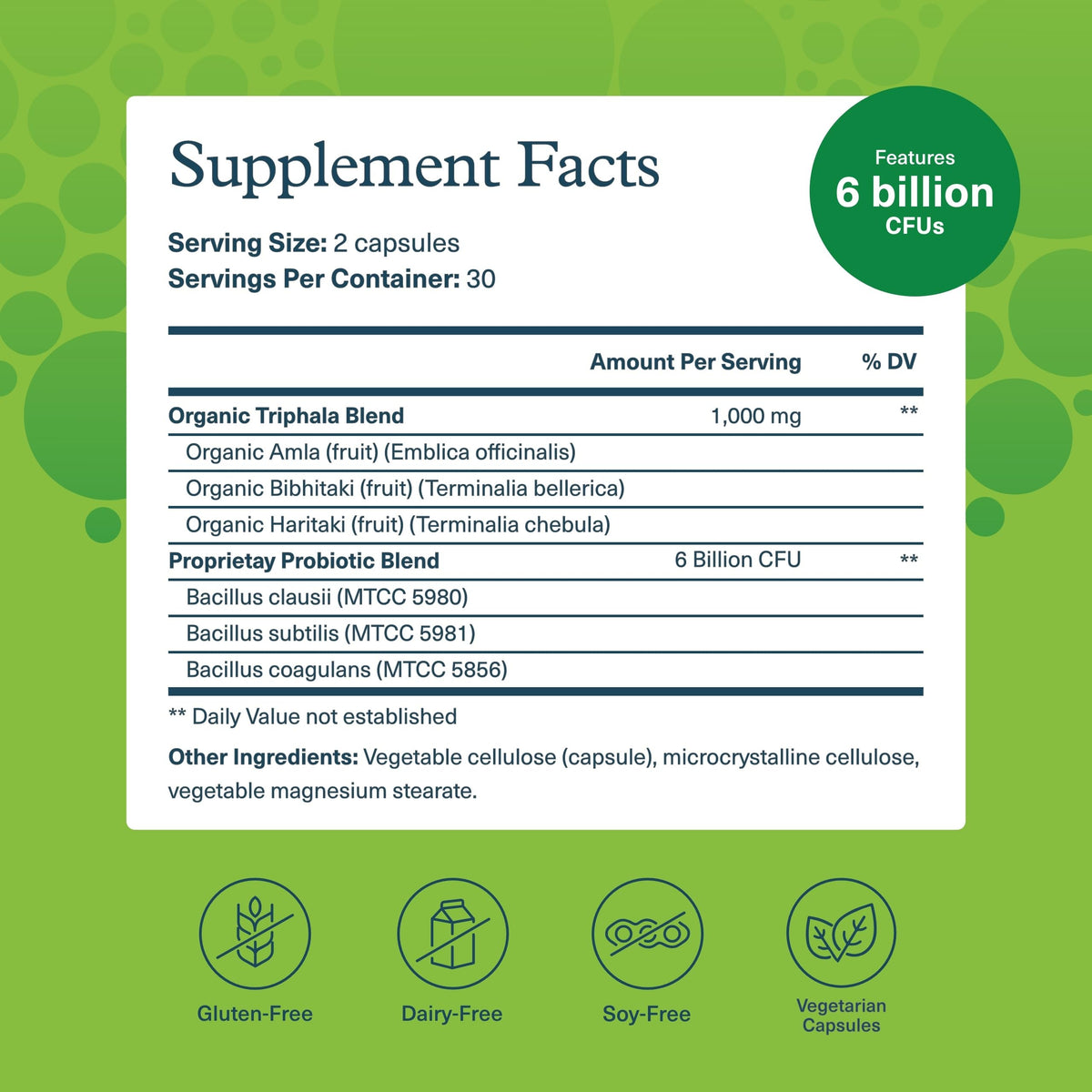 Youtheory Probiotique Spore étiquette avec ingrédients et dosage