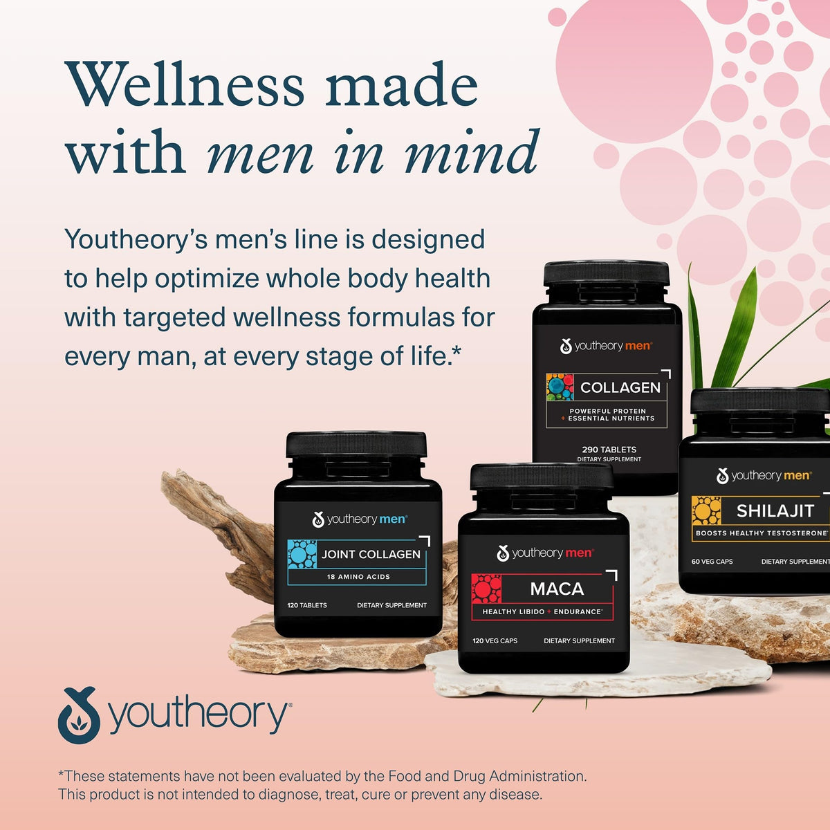 Youtheory Shilajit Homme 90 capsules avec arrière-plan naturel